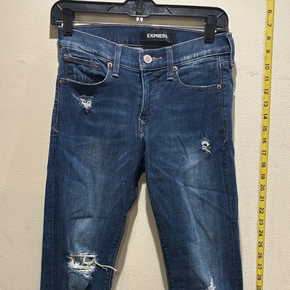 Express Dark Blue Ripped Jeans